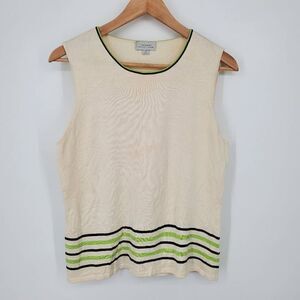 Tahari ASL Women's‎ Off White Sleevesless Silk Blend Top Size 12